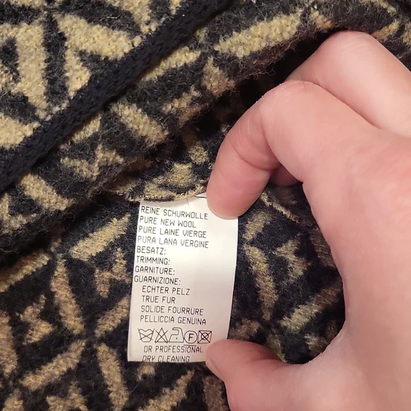 GEIGER Fur Trim Wool Coat - Picture 8 of 9